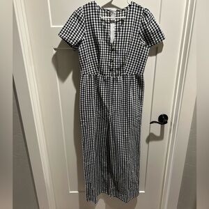Black and White Gingham Jumpsuit